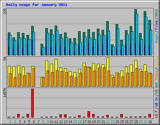 Daily usage for January 2011