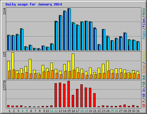 Daily usage for January 2014