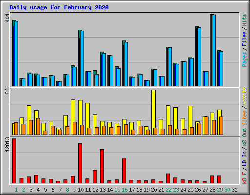 Daily usage for February 2020