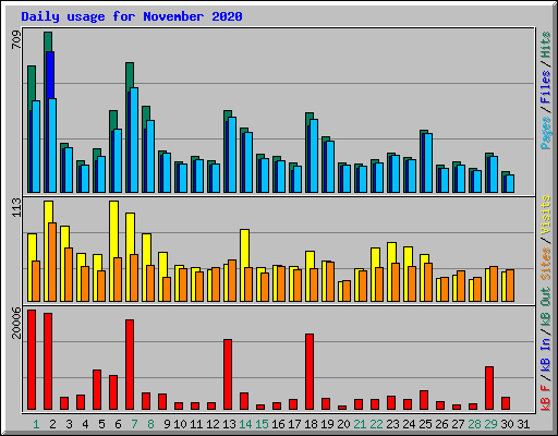 Daily usage for November 2020