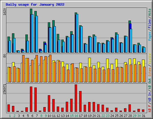 Daily usage for January 2022