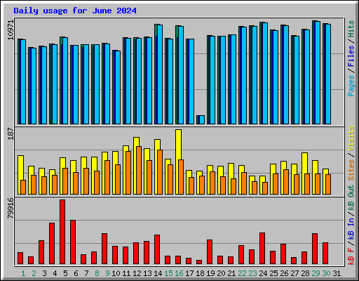 Daily usage for June 2024