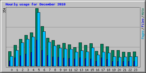 Hourly usage for December 2010