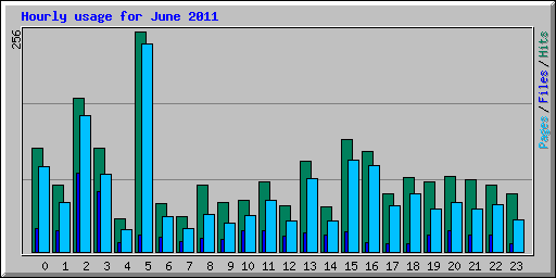 Hourly usage for June 2011