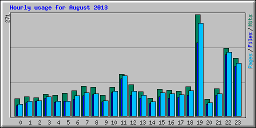 Hourly usage for August 2013