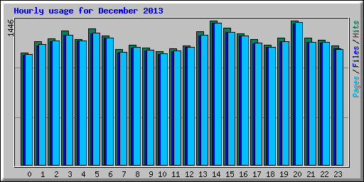 Hourly usage for December 2013