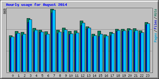 Hourly usage for August 2014