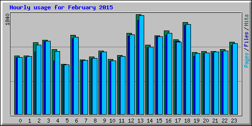 Hourly usage for February 2015