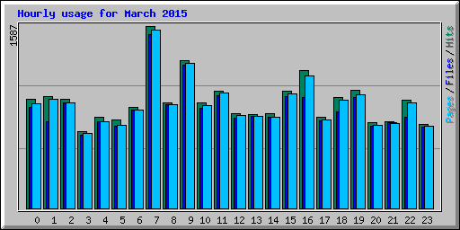 Hourly usage for March 2015