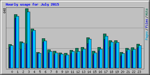 Hourly usage for July 2015