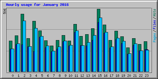 Hourly usage for January 2016