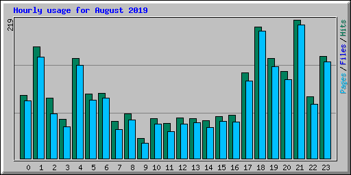 Hourly usage for August 2019