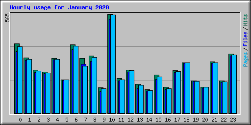 Hourly usage for January 2020