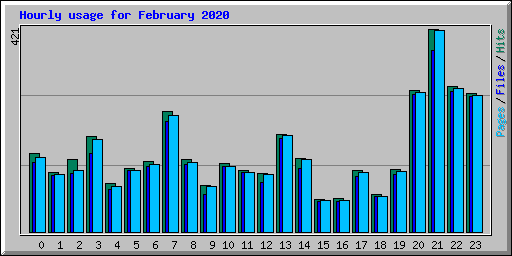 Hourly usage for February 2020