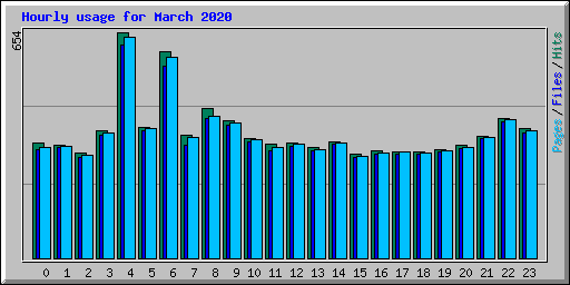Hourly usage for March 2020