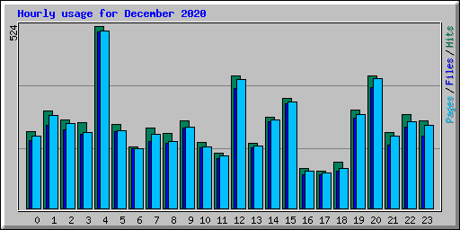 Hourly usage for December 2020