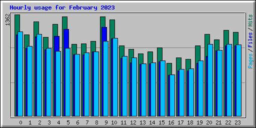 Hourly usage for February 2023