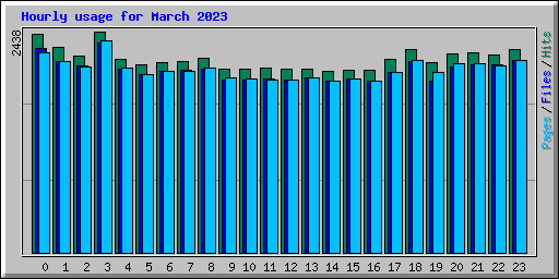 Hourly usage for March 2023