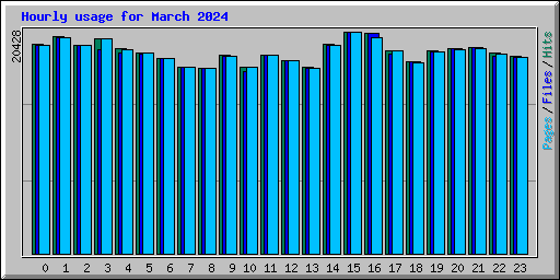 Hourly usage for March 2024